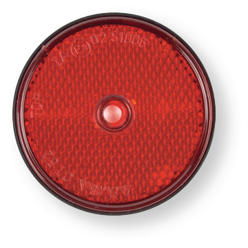 Catadioptre rond ADH + trou 60 mm, rouge